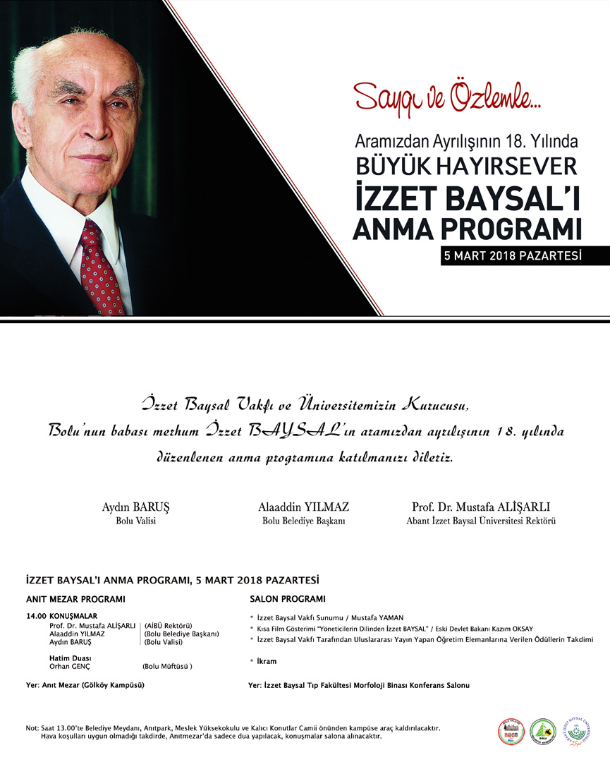 İzzet Baysal Anma Programına Davet