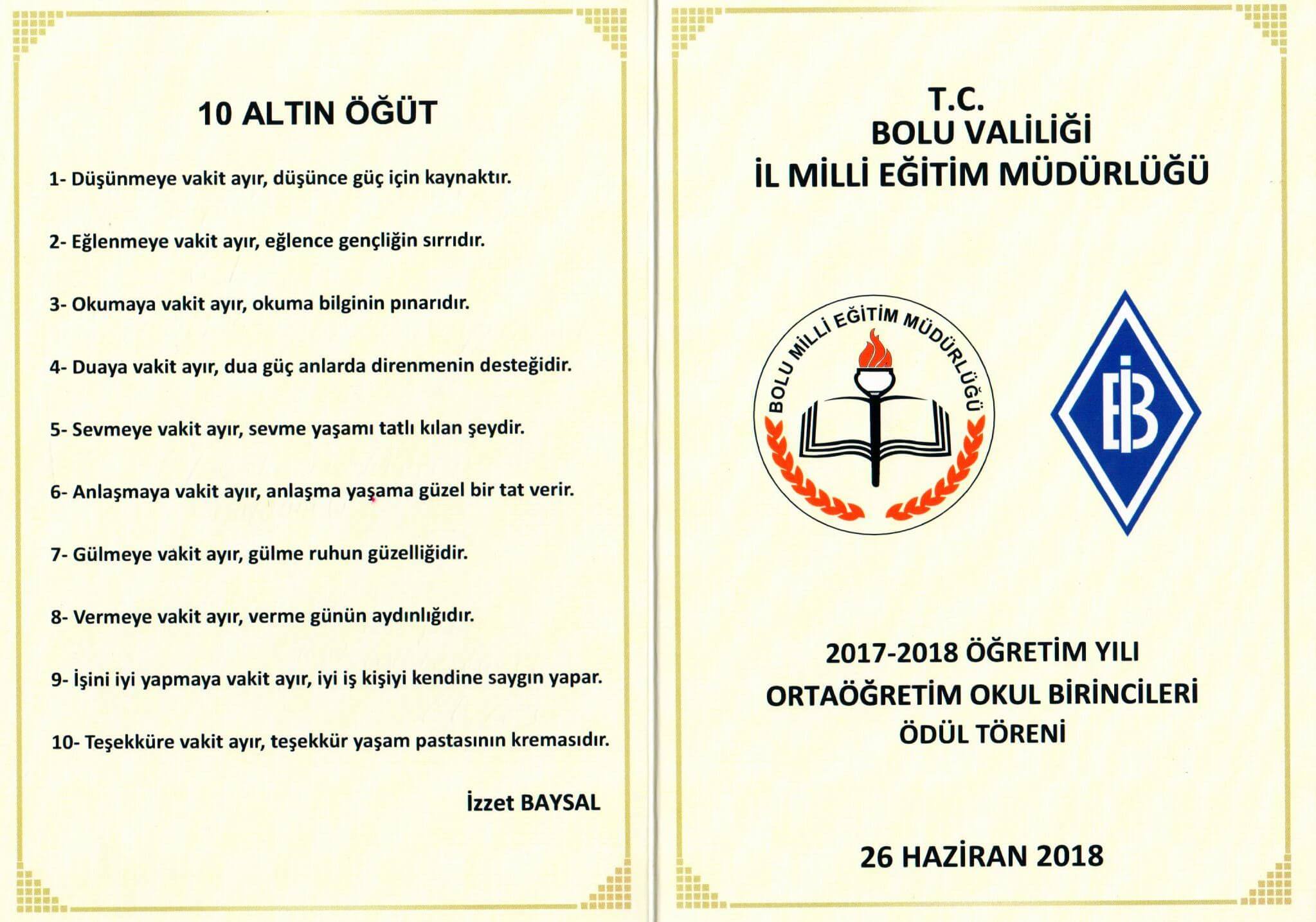 2017-2018 Lise Birincileri Belli Oldu