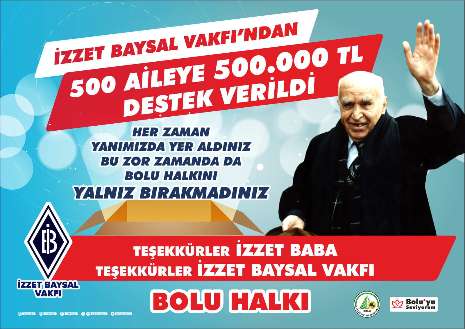 İzzet Baysal Vakfı'ndan 500 Aileye Destek